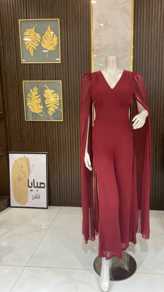 جمبسوت سهرة باكمام شال شيفون