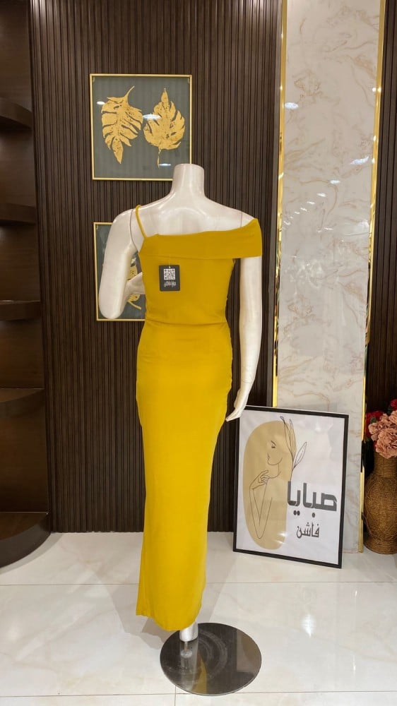 فستان حرير طويل منقاوي - أناقة فاخرة بلمسة راقية