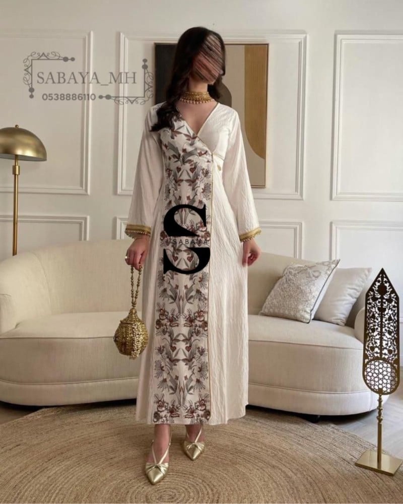 جلابية روز كويتية مطرزة - أناقة شرقية راقية