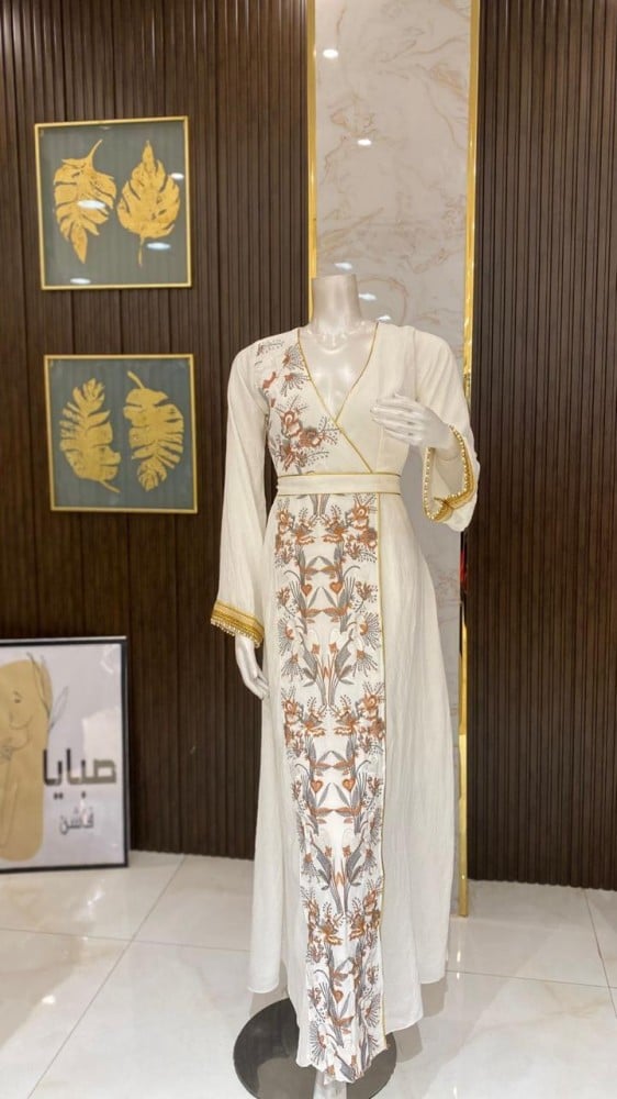 جلابية روز كويتية مطرزة - أناقة شرقية راقية