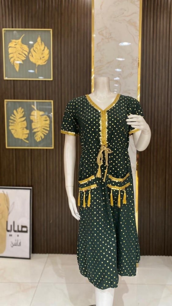 فستان تراثي ميد منقط - لمسة تقليدية بإطلالة عصرية مميزة