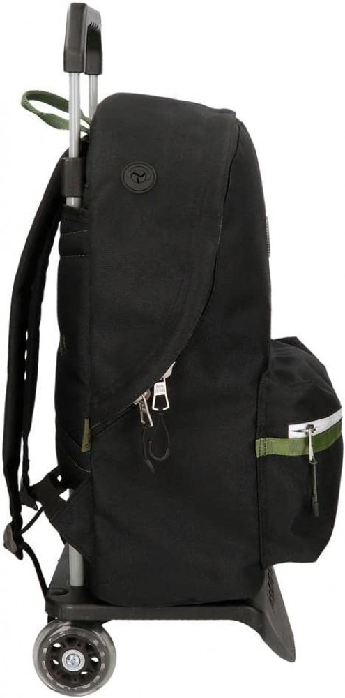 حقيبة ظهر مدرسية لوكا من بيبي جينز مع عربة أسود