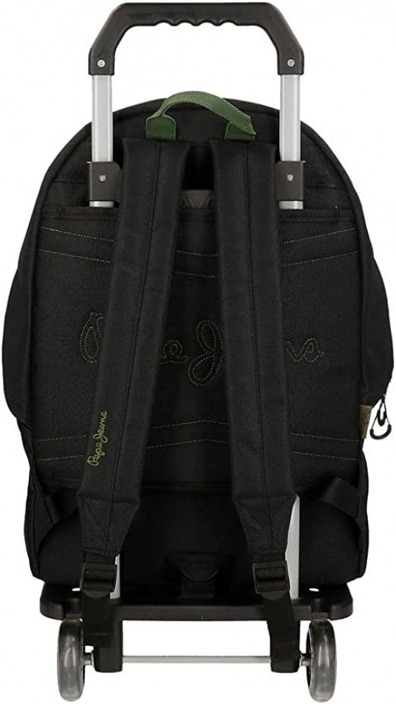 حقيبة ظهر مدرسية لوكا من بيبي جينز مع عربة أسود