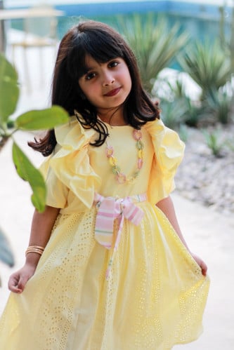 فستان ليموني + اكسسوار