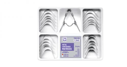 "Pony" metal contoured matrices. Kit with "Slot"-springclip