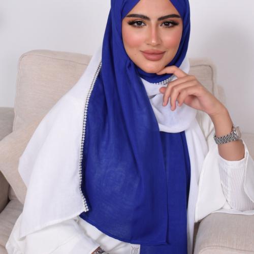 طرحة بوال لولو نيلي وأبيض