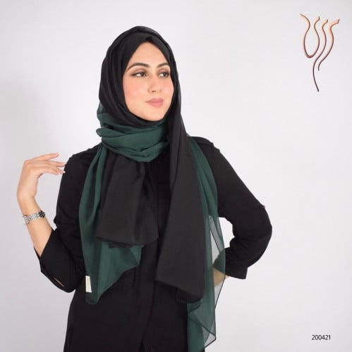 طرحة بوال لونين أخضر غامق وأسود طبقة واحدة