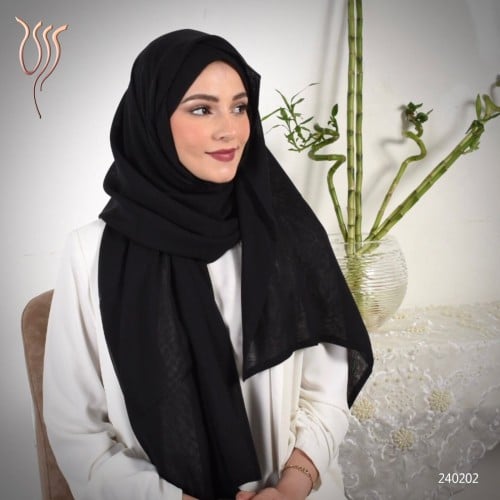 طرحة بوال سادة أسود طبقتين