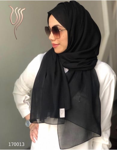 طرحة بوال سادة أسود طبقة واحدة