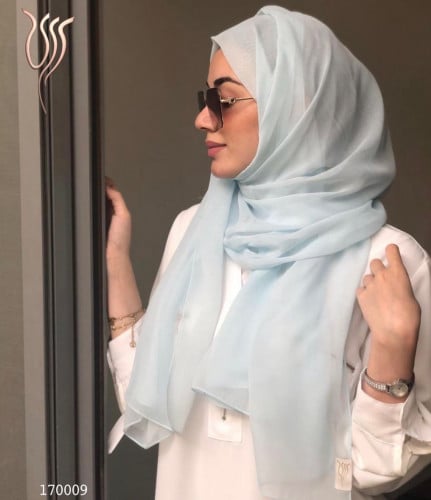 طرحة بوال سادة سماوي طبقة واحدة