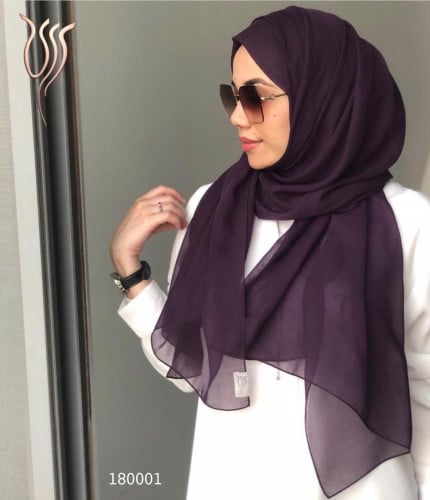 طرحة بوال سادة موف غامق طبقة واحدة