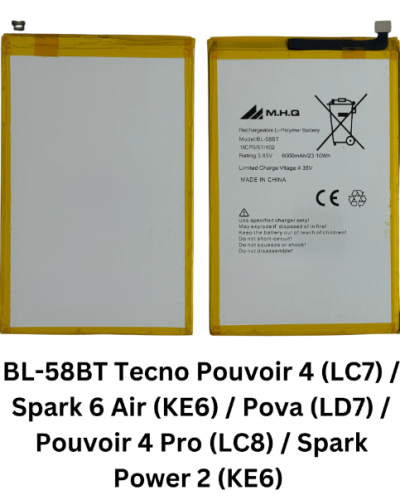 BL-58BT Tecno Pouvoir (LC7) Spark Air (KE6) Pova