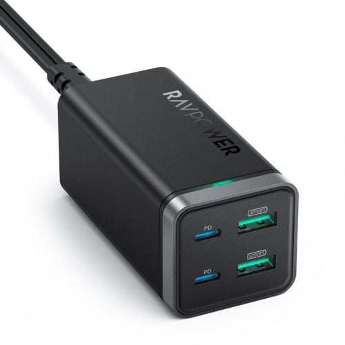 شاحن 65 واط RAVPower RP-PC136 GaN منافذ 4 USB