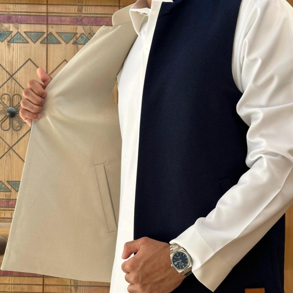 سديري جوخ دبل فيس كحلي وأوف وايت