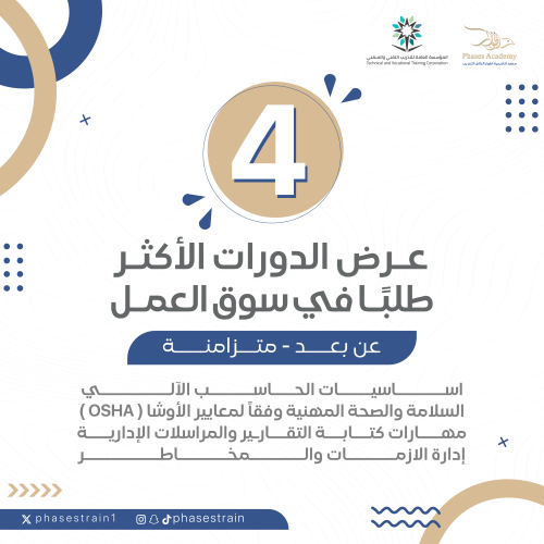 عرض الدورات الاكثر طلباً في سوق العمل