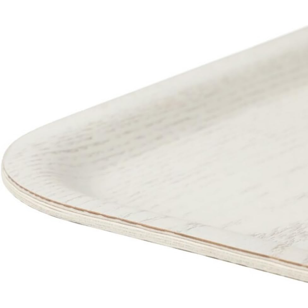 تبسي صينية تقديم مستطيل بيج خشبي