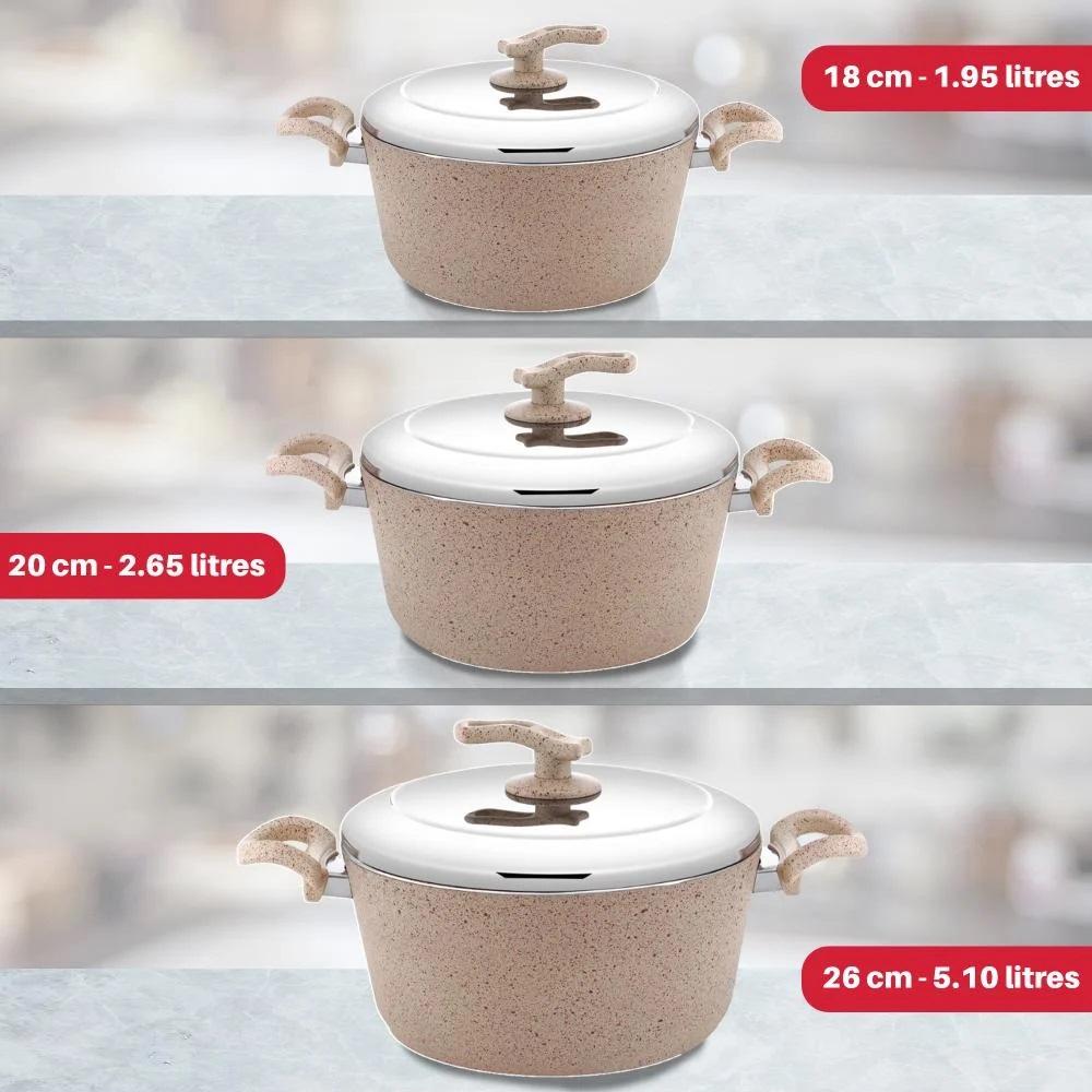 طقم قدور جرانيت غطاء ستيل 13 قطعة