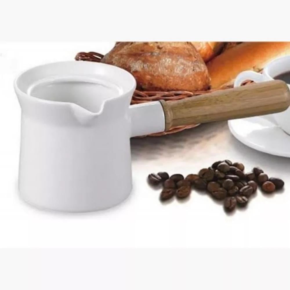 ركوة قهوة سيراميك بيد خشب