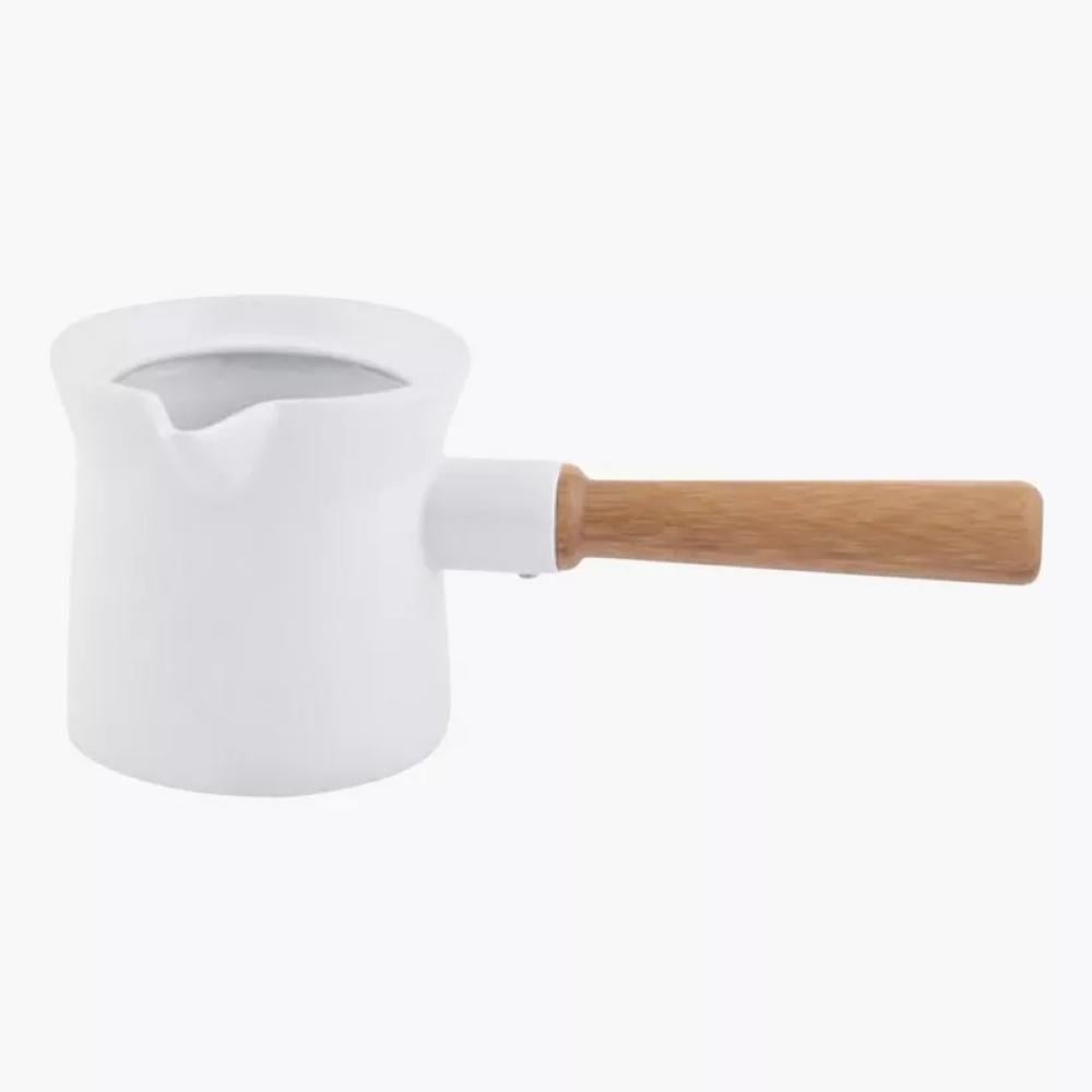 ركوة قهوة سيراميك بيد خشب