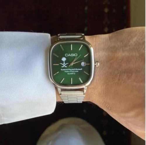 ساعة كاسيو ltp الخضراء اصدار خاص شعار السعودية