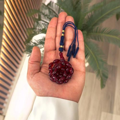 سبحة فاتوران -عنابي مع كركوشة كحلي