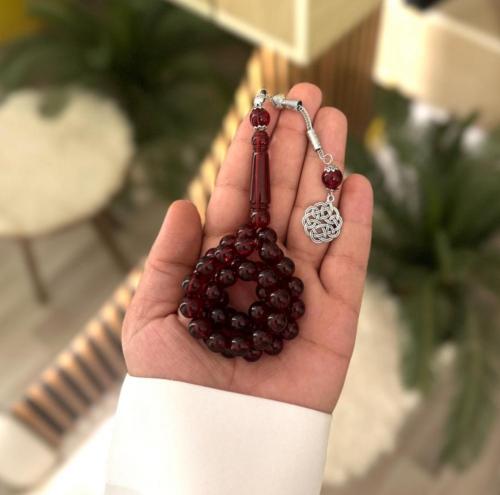 سبحه بكلايت احمر غامق شفاف