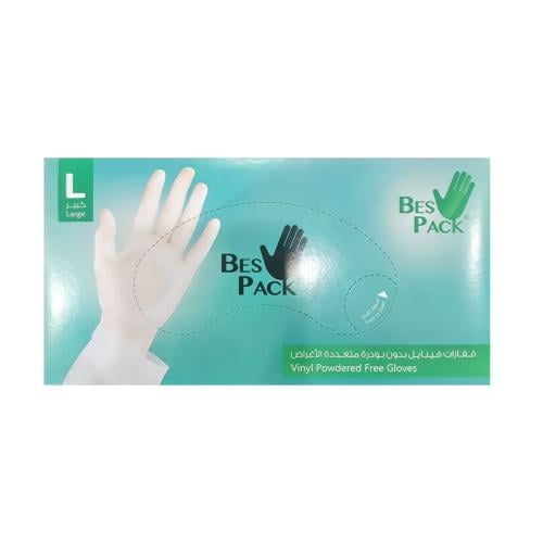 Bes Pack | قفازات فينيل بدون بودرة مقاس ( L )
