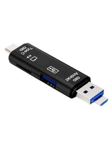 قارئة ذواكر متعددة الاتصالات (Type-c, USB, TF, And...