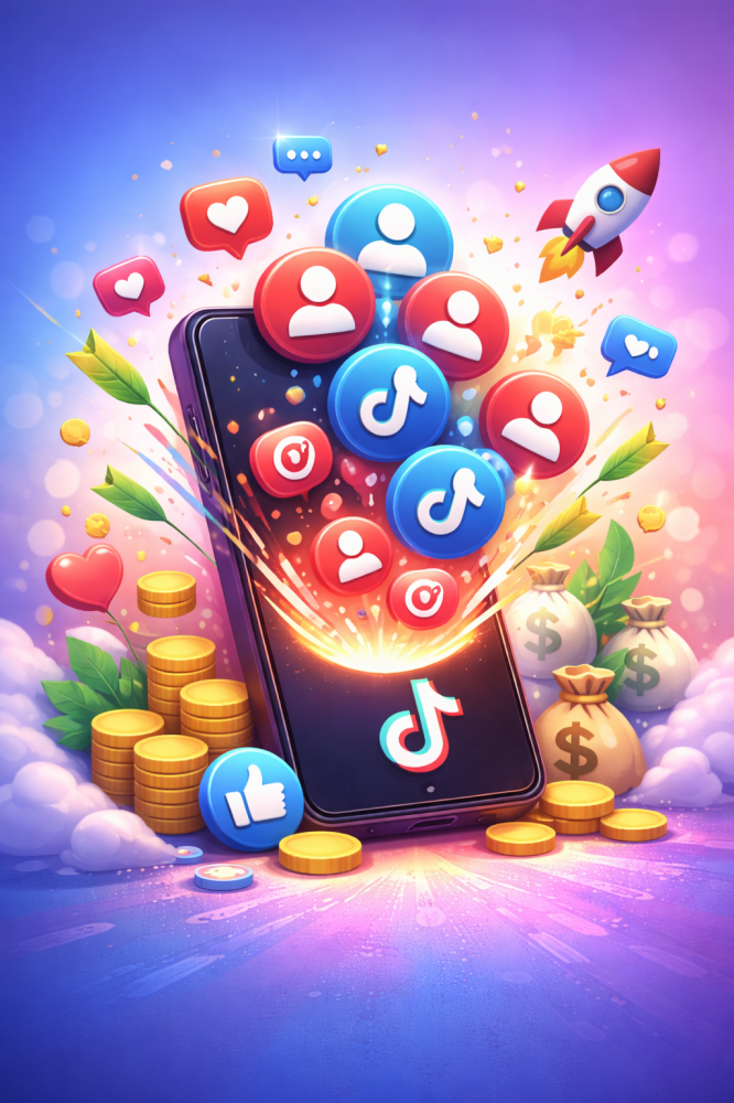 موقع زيادة متابعين تيك توك مع رموز نمو وتفاعل وحساب تيك توك
