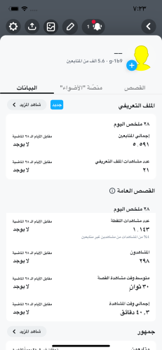 حساب 5.6k مشترك صانع محتوى مشاهداته 2k بيوزر شبه ر...