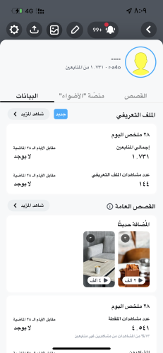 حساب 1k مشترك صانع محتوى توصل مشاهداته 1.7k بيوزر...