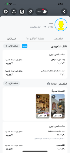 حساب 1.1k مشترك صانع محتوى شبه رباعي مشاهداته 1k ب...