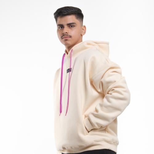 هودي كريمي أوفرسايز للجنسين