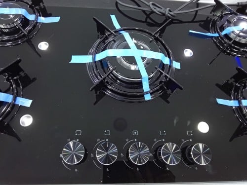 سطح غاز كومتيل 5 عيون زجاج اسود تركي ايطالي