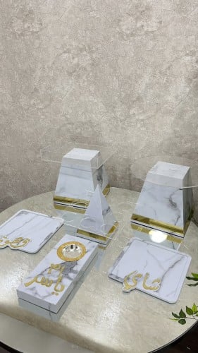 ابيض طقم ضيافة عدد 6 قطع