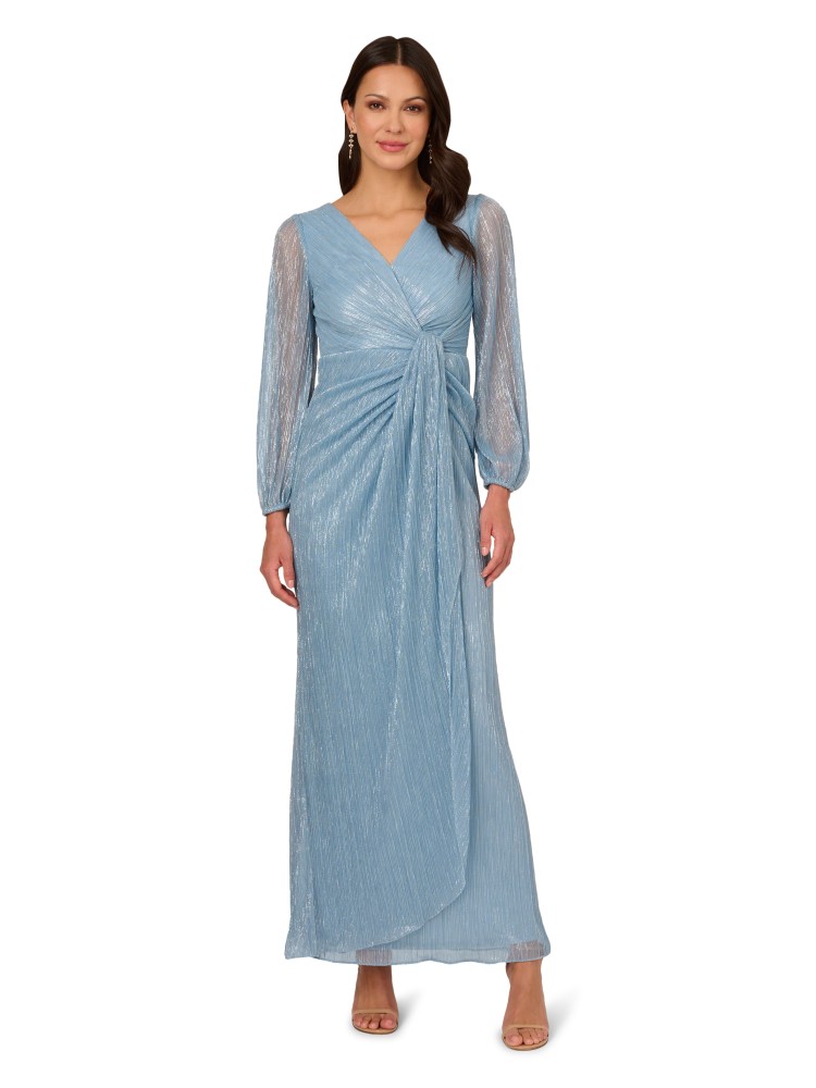 womens satin dresses Backless Long Cowl-Neck Satin Prom Dress