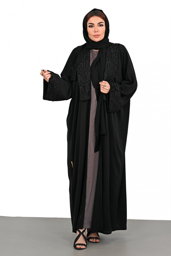 Abaya with an antique veil - Nawaem Abaya