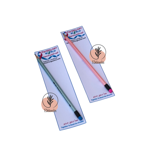 توزيعات قلم حبر جاف احمر بثيم يوم الخصوبة العالمي ( 12 قطعة )