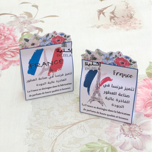 توزيعات بثيم ورقي عن فرنسا مع تعبيه ( 12 قطعه )