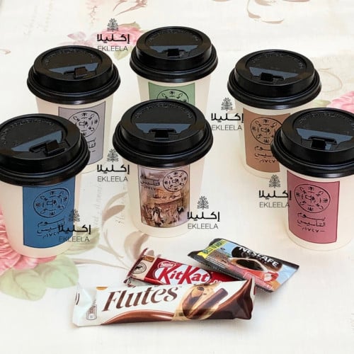 توزيعات أكواب القهوه ( 12 قطعه )