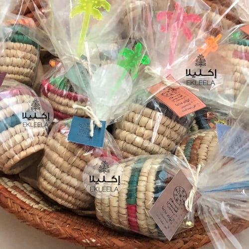 توزيعات خوص للكبار مع سله خوص ( 12 قطعه )