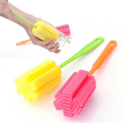 اسفنجه تنظيف الرضاعات وترامس الشاي والقهوه قابل للتعديل