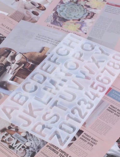 قالب سيليكون حروف انجليزيه / قوالب ارقام ( قطعه واحده )