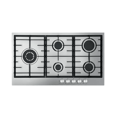 موقد بيلت ان بوماتيك   سم غاز موقد غاز مدمج باوماتيك 90 سم  5 شعلات  سليم لاين ستيل  صنع في  BMEH9GSS-2