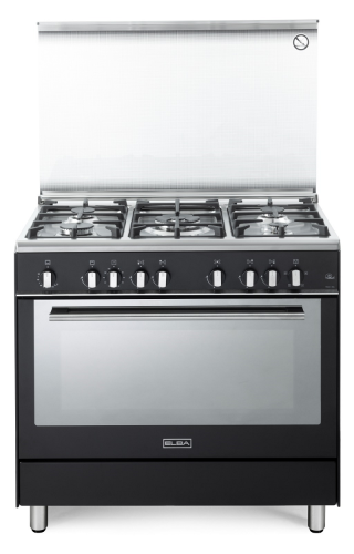 طباخ قائم البا اسود 90 سم لون اسود 5 عيون غاز غاز صنع في ايطاليا FA965FGSA