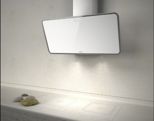 Elba 90 cm Pyramid 90 Design (Y) White Kitchen Hood with Steel Frame Made in EK8 S40 WH