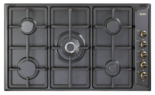 موقد غاز البا بيلت ان 90 سم تيفال سطح البا 5 عيون غاز هيفي ديوتي تيفال اسود  صنع في ايطاليا AS EN95-545 AND