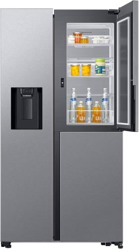 ثلاجة بابين جنبا الى جنب  سامسونج 0 610 لتر فضي  مع عرض الطعام وتقنية SpaceMax™ 50/60 هرتز 610 لتر انفرتير صنع في الصين RH64DG53M3SLZA