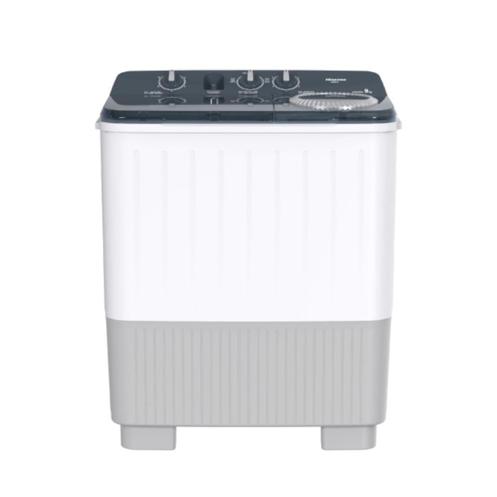 غسالة ملابس هايسنس  كفاءة طاقة ه  12 كيلو حوضين أبيض  صنع في الصين WSG12