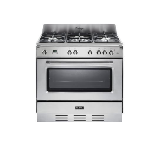 طباخ قائم البا  90 سم  فرن البا 90 سم 5 عيون هيفي ديوتي لون ستيل +صمام امان +اشعا ذاتي غاز صنع في ايطاليا 9D VXX 888